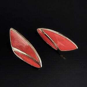 ✨Gorgeous VTG Italy Gold Pink Stud Earrings